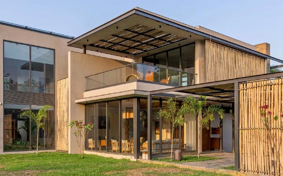Contemporary luxury villa architectural facade profiling